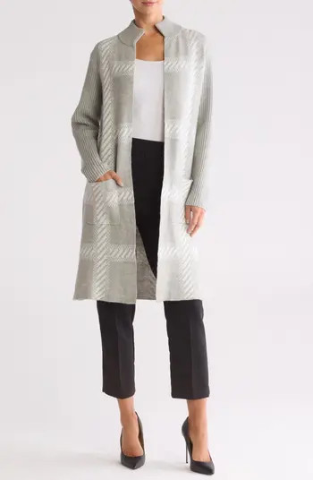 Plaid Ribbed Open Front Cardigan | Nordstrom Rack