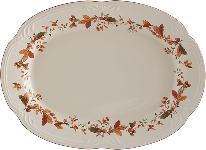 Pfaltzgraff Autumn Berry Oval Platter, 14-3/4-Inch x 11-Inch, White, 5189119 | Amazon (US)