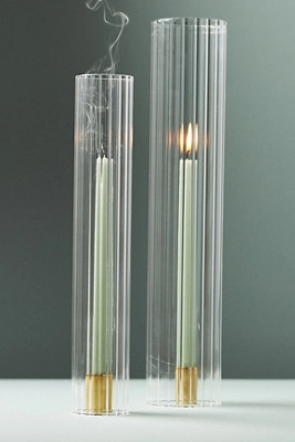 Ribbed Glass Chimney Candle Shade | Anthropologie (US)
