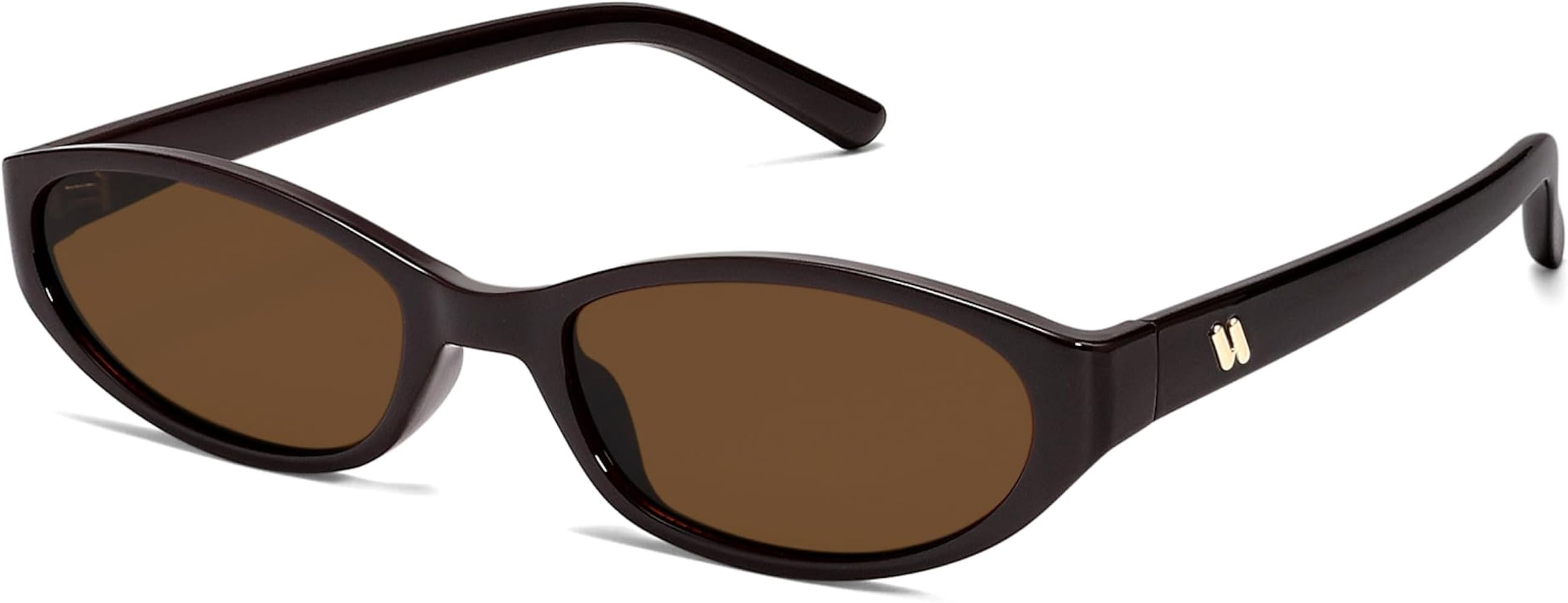 Retro Oval Sunglasses for Women Men Y2k Narrow Cat Eye Sunnies Skinny Shades AR82299 | Amazon (US)