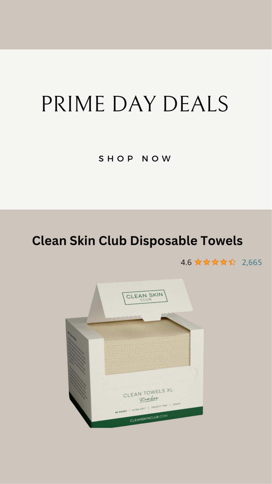 Clean Skin Club Bamboo Clean Towels XL, Award Winning Disposable Face