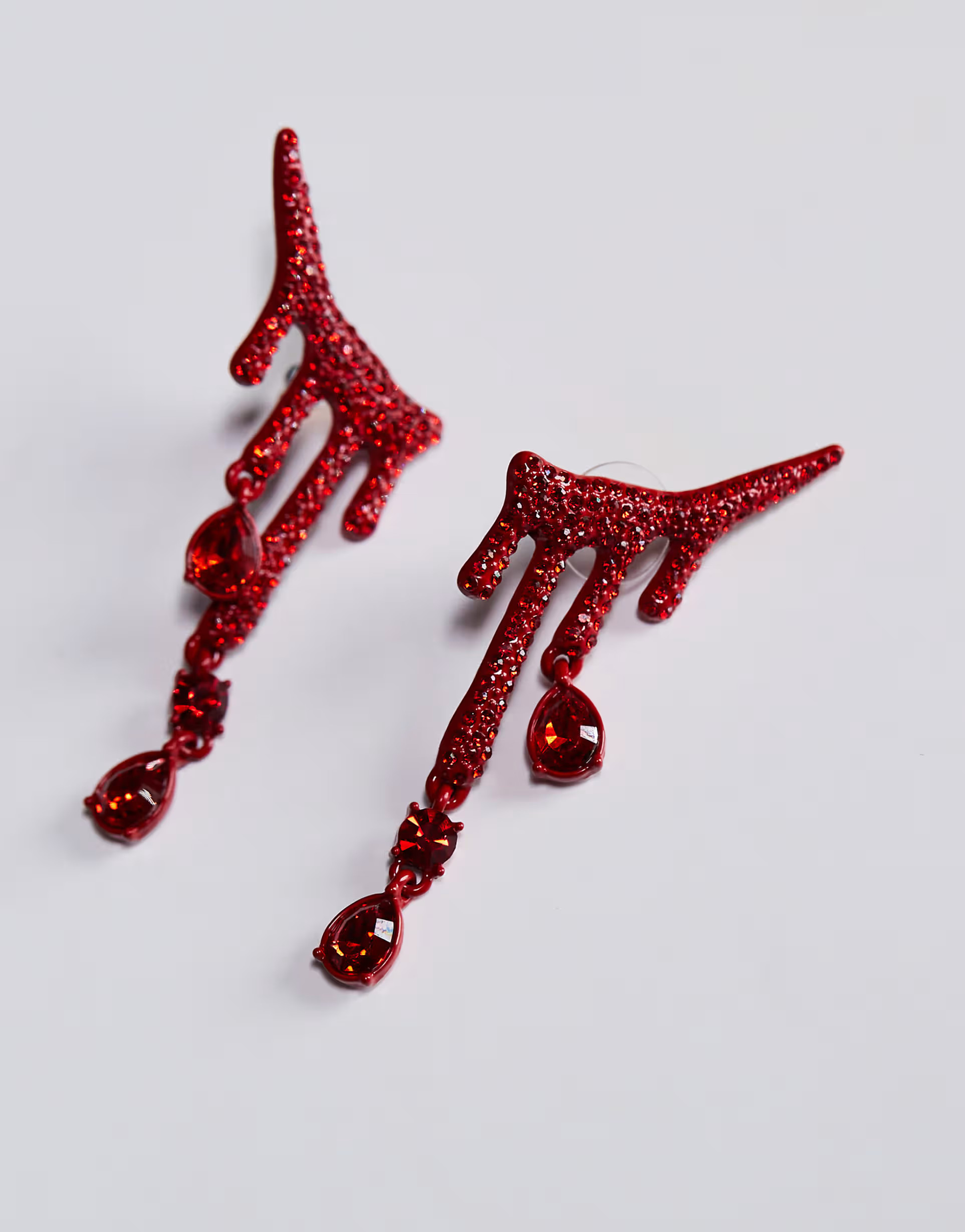 ASOS DESIGN Halloween earrings with diamante drip effect earrings in red | ASOS | ASOS (Global)