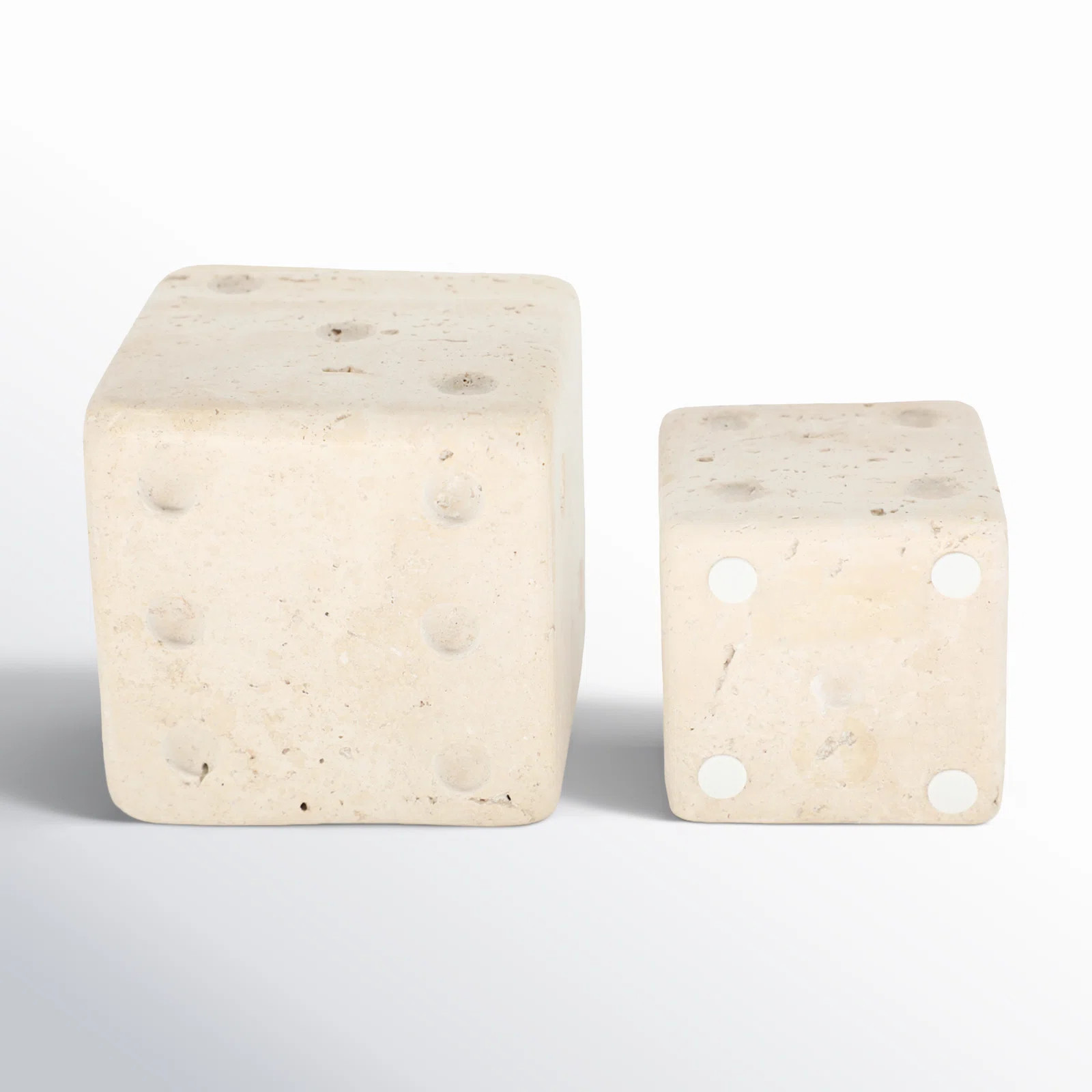 Set Of 2 3/4" Mistry Travertine Dice | Joss & Main
