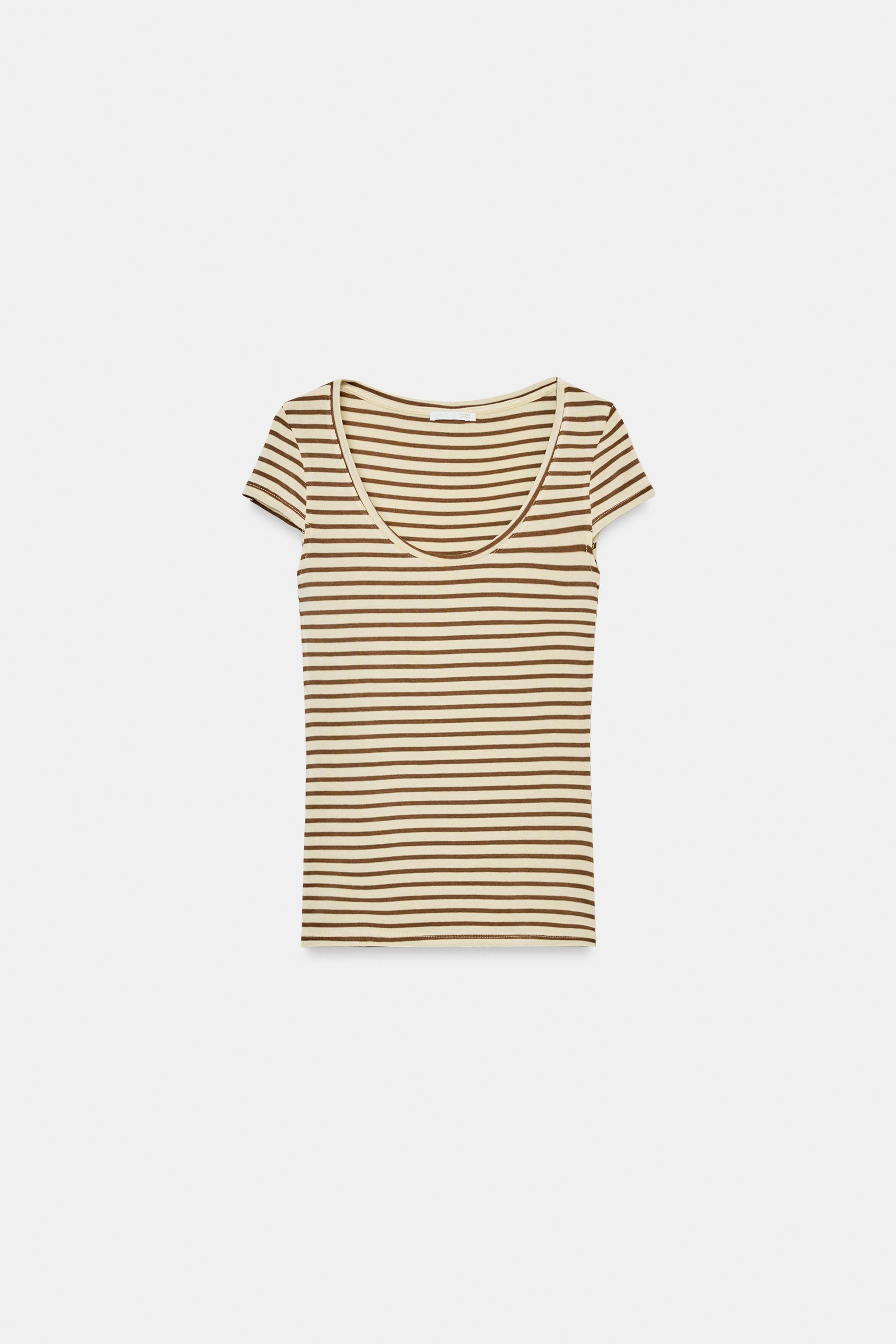 STRIPED SHORT SLEEVE T-SHIRT | Zara US