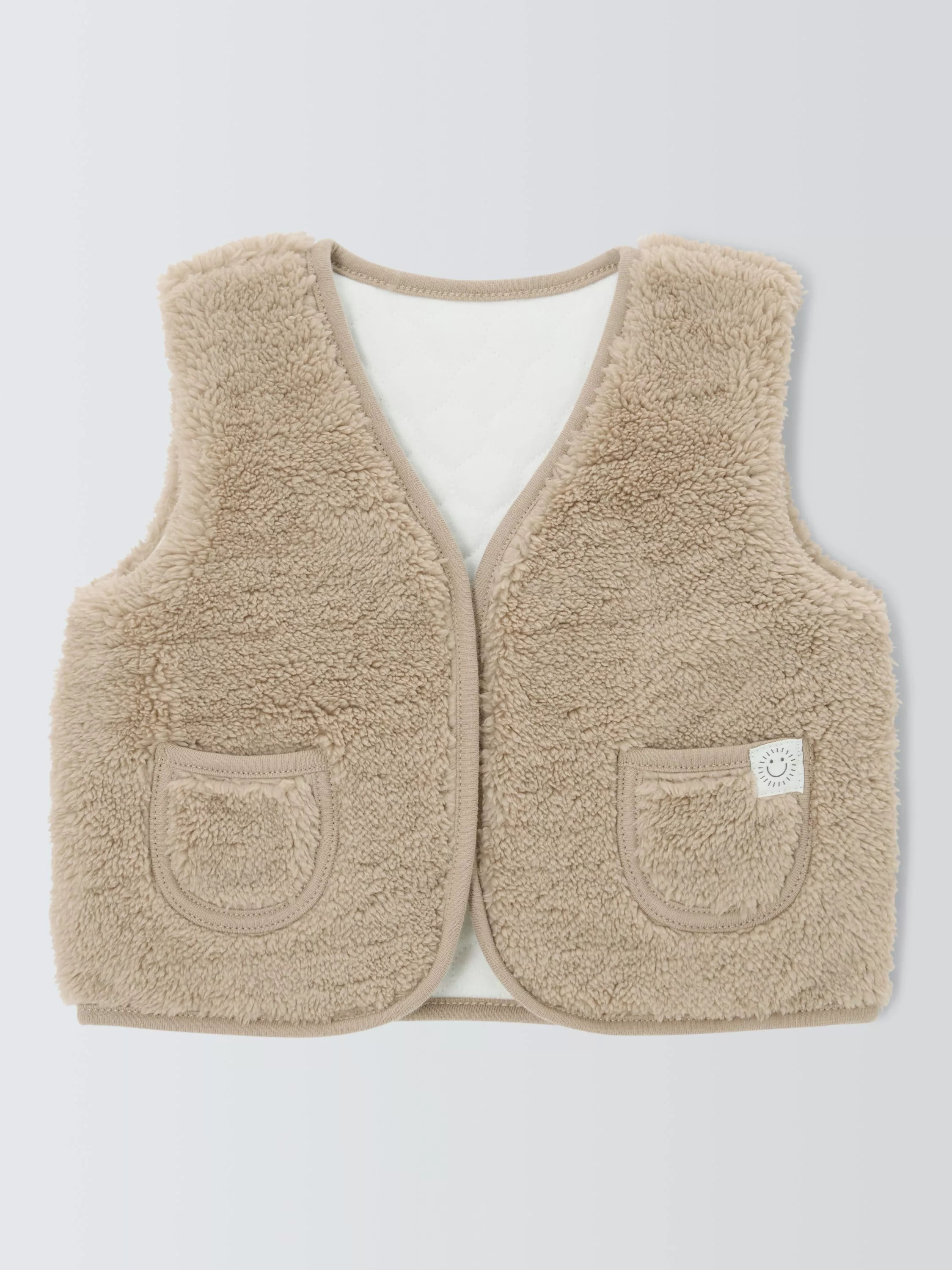John Lewis Baby Reversible Gilet, Natural | John Lewis (UK)
