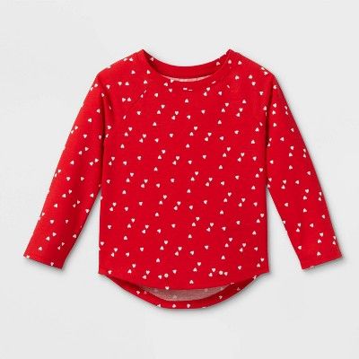 Toddler Girls' Heart Long Sleeve T-Shirt - Cat & Jack™ Red | Target