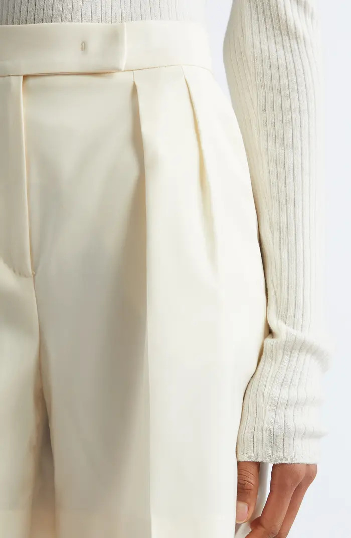 Priamo High Waist Pleated Wool Shorts | Nordstrom