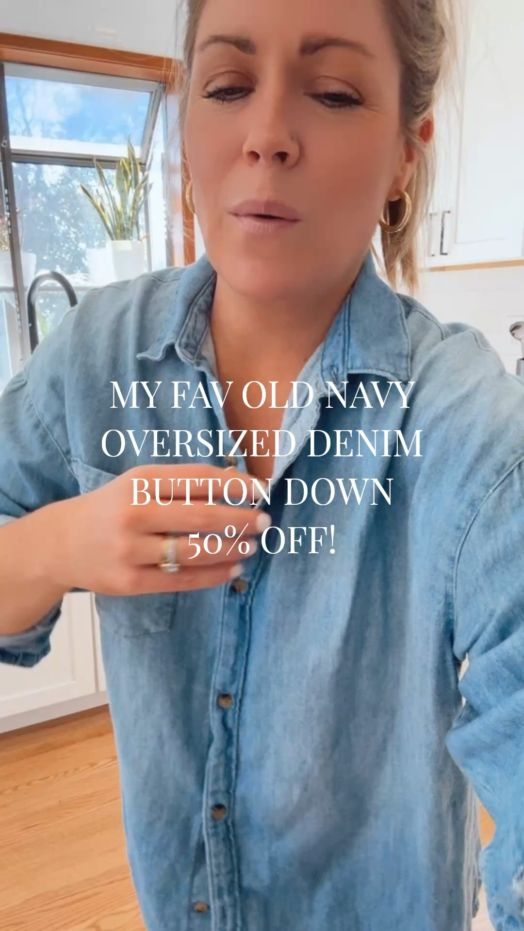 My fav denim button down from Old Navy is 50% off! Wearing an XS - runs oversized.

#LTKPetite #LTKSaleAlert #LTKootd