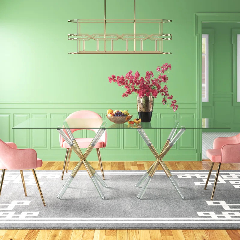 Jonah Glass Top Dining Table | Wayfair North America