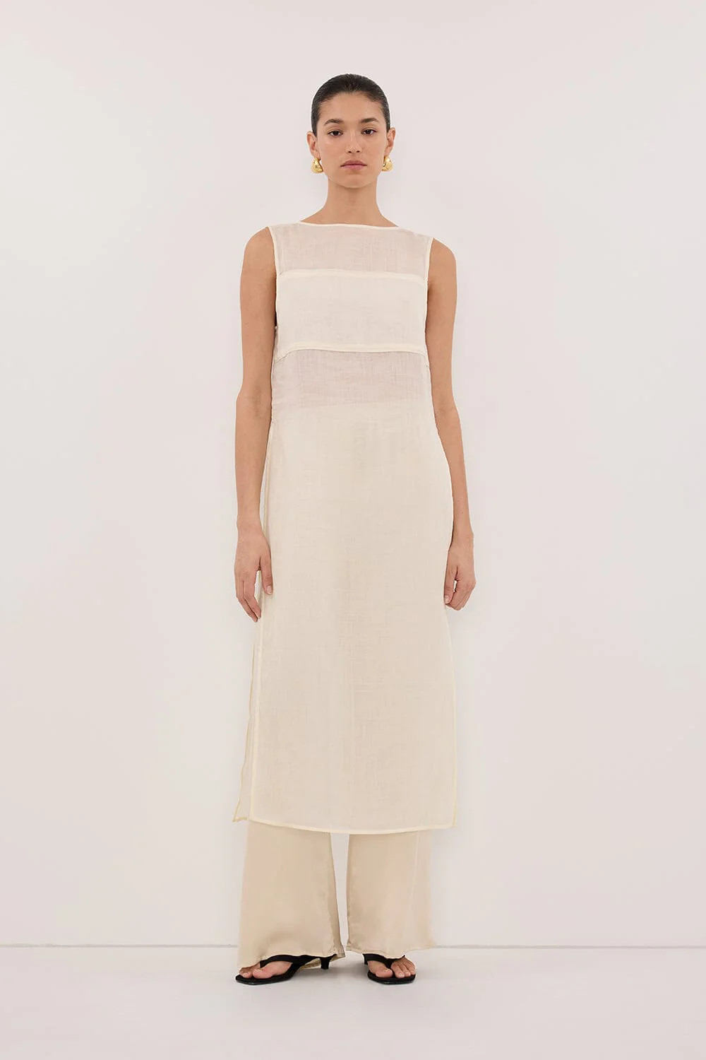 KAI STRAW SLEEVELESS RAMIE TUNIC TOP | DISSH