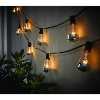10-Light 11 ft. Indoor/Outdoor Plug-In ST38 Incandescent Bulb String Light with Silver Bottom | The Home Depot