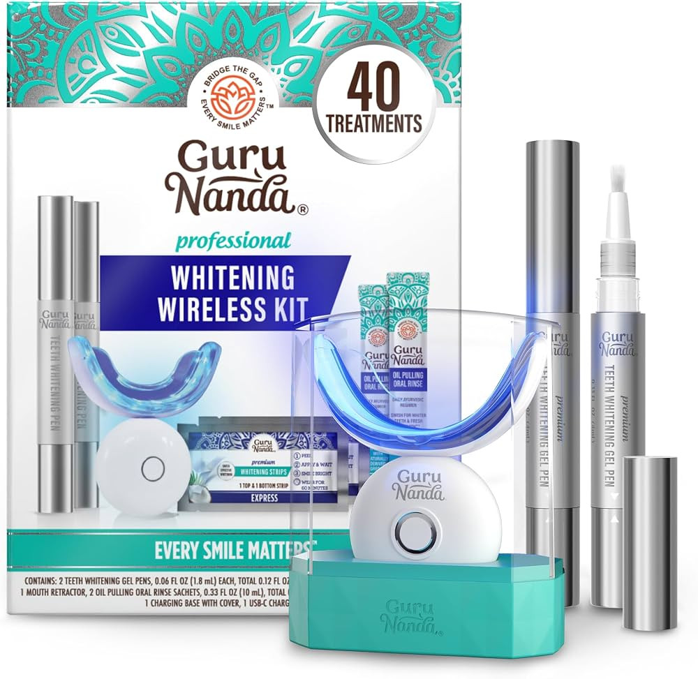 GuruNanda Teeth Whitening Kit, Up to 10 Shades Whitening, 40 Treatments | Amazon (US)