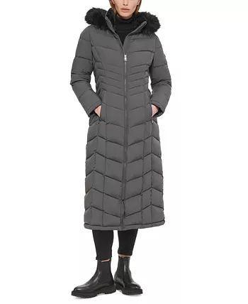 Hooded Faux-Fur-Trim Maxi Puffer Coat | Macys (US)