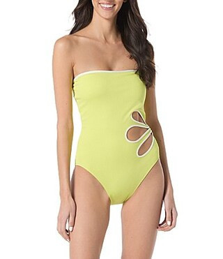 kate spade new york Petal Cut-Out Bandeau One Piece Swimsuit - XS | Dillard's