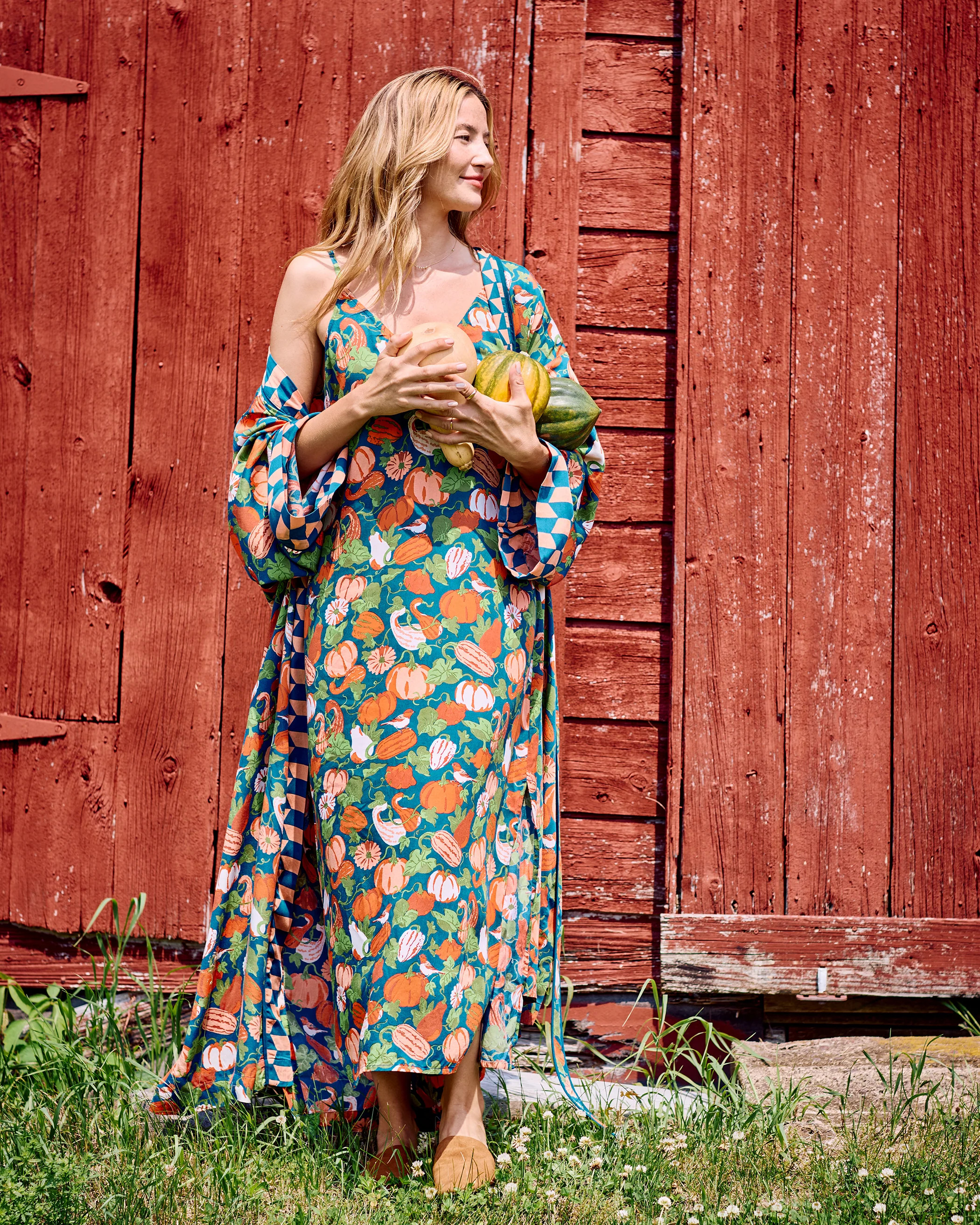 Pumpkin Patch - Eco Satin Chic to Sleep Nightie - Midnight Harvest | Printfresh