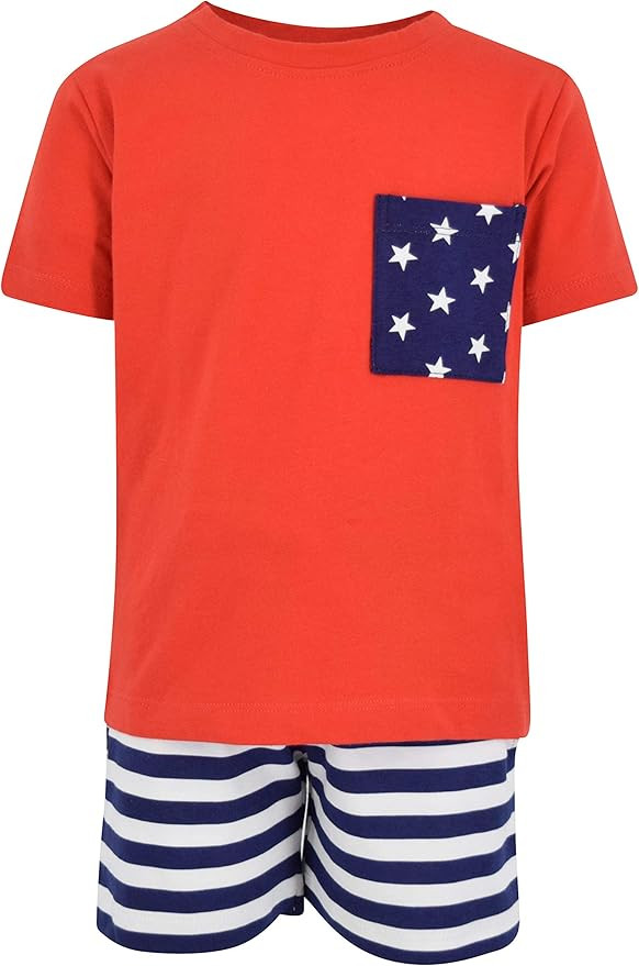Unique Baby Boys Patriotic 4th of July 2-Piece Summer Outfit | Amazon (US)