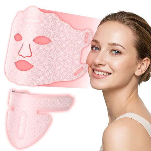 Red Light Therapy for Face & Neck, Red Light Mask with 850nm NIR, 7-1 Colors LED Light Therapy mask, Rechargeable LED Face & Neck Mask for Anti-Aging,Skin Firming & Radiant Glow at Home | Amazon (US)
