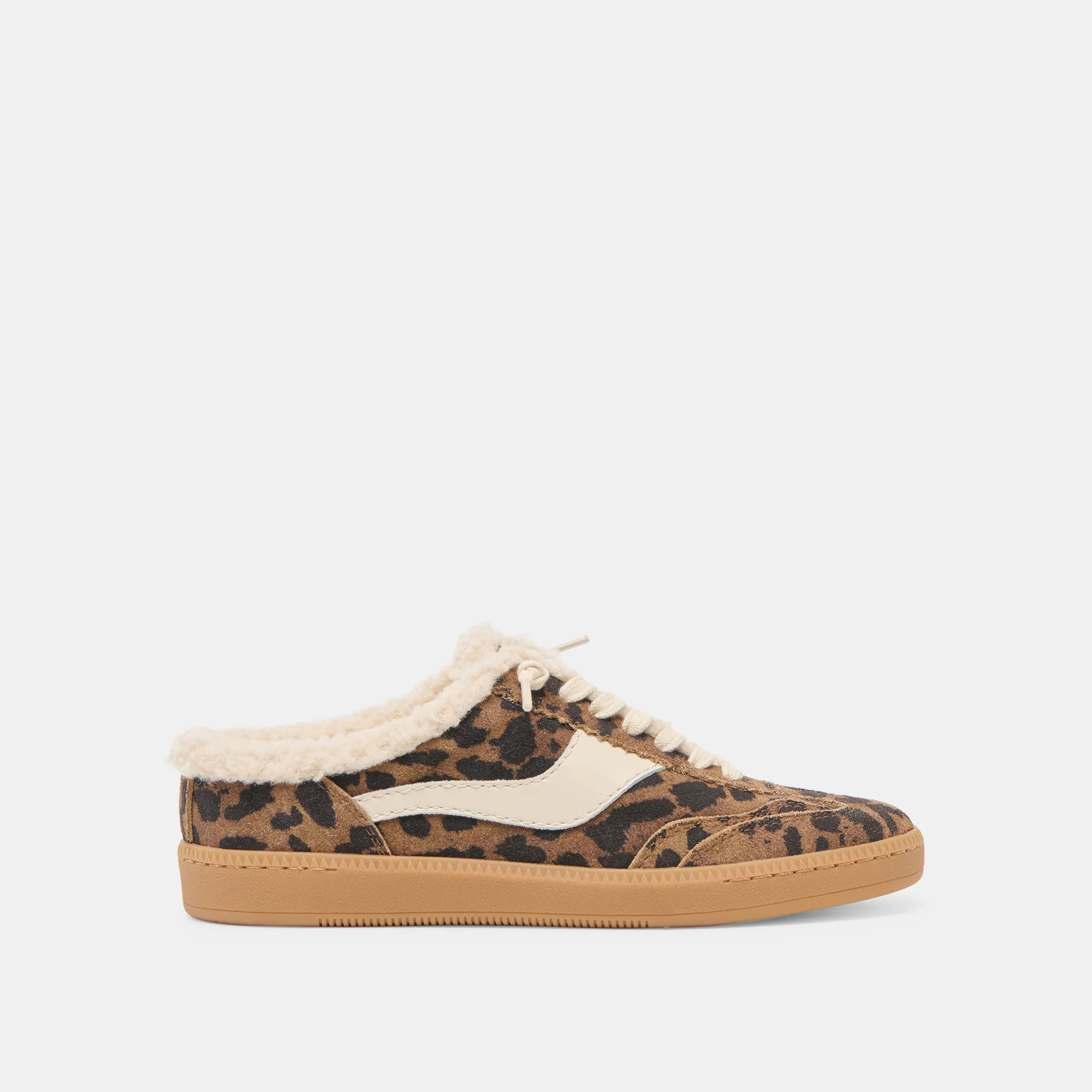 Notice Slide Plush Sneakers Brown Leopard Printed Suede | DolceVita.com