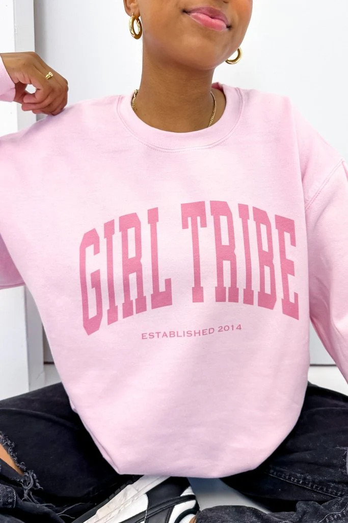 Girl Tribe Monochrome Sweatshirt in Pink - Girl Tribe Co. | Girl Tribe Co.