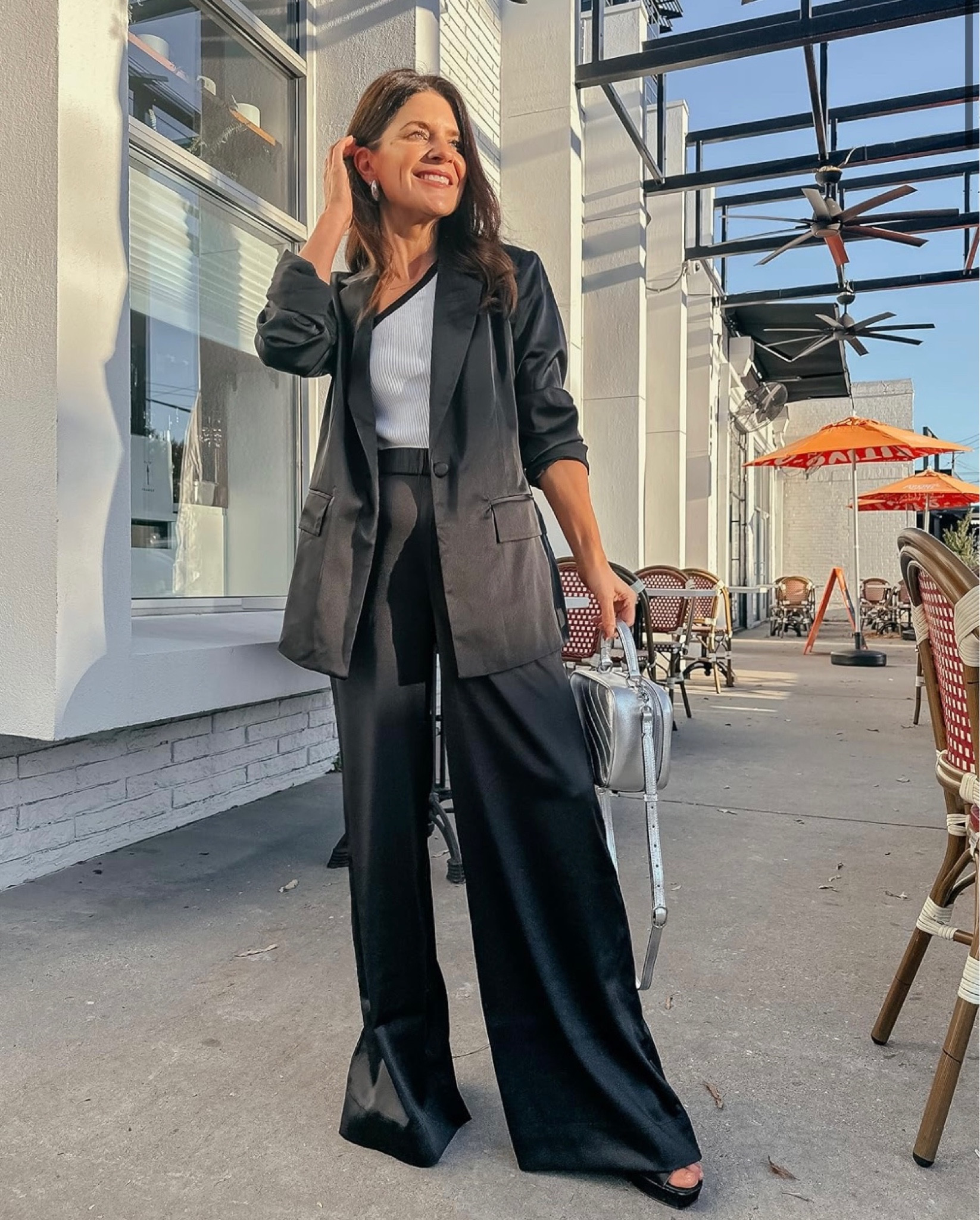 AMAZON- dressy look

Satin trousers, satin pants, satin blazer, black satin pants, black satin blazer, blazer and pants set, matching set, dressy outfit, business chic, one shoulder tank top, chunky heel, black heel



#LTKfindsunder100 #LTKstyletip #LTKfindsunder50