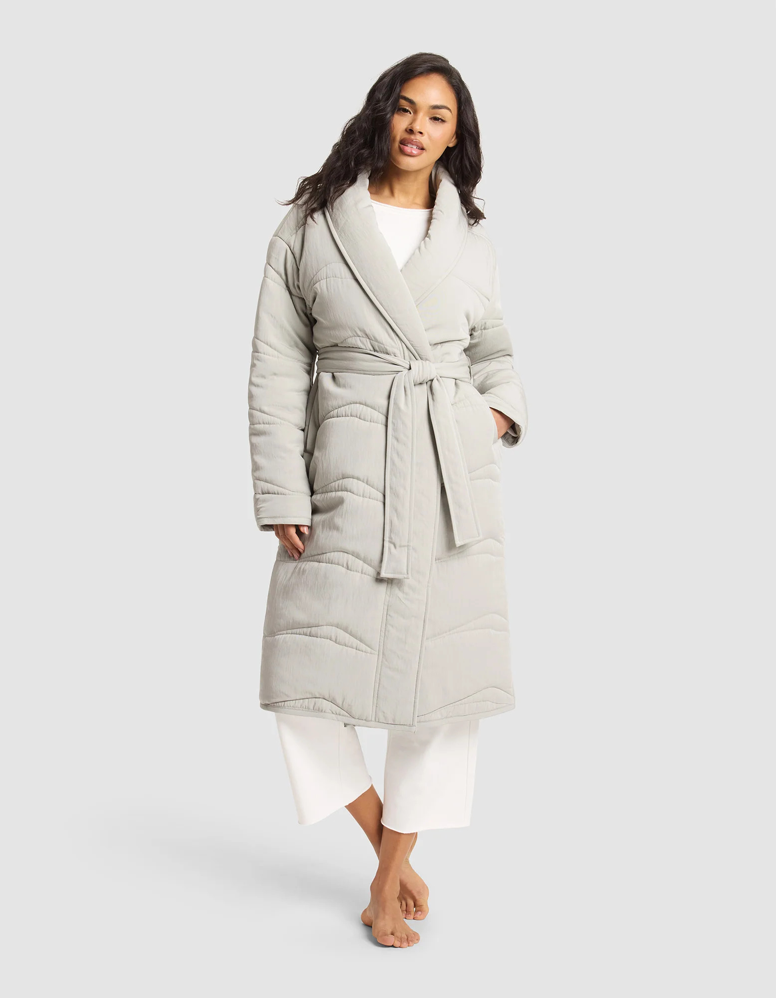 Women's Quilted House Coat Aloe / L | Cozy Earth