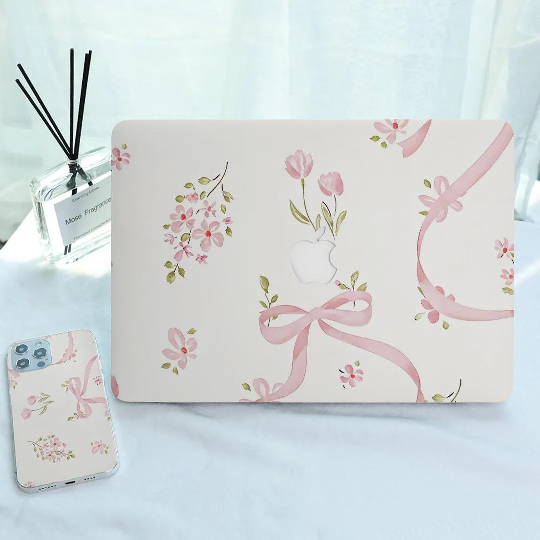 Pink Floral Bow Aesthetic MacBook Hard Case Laptop Cover for 2026 Neo Air 15/13/11 A3449 A3241 M5... | Etsy (DACH)