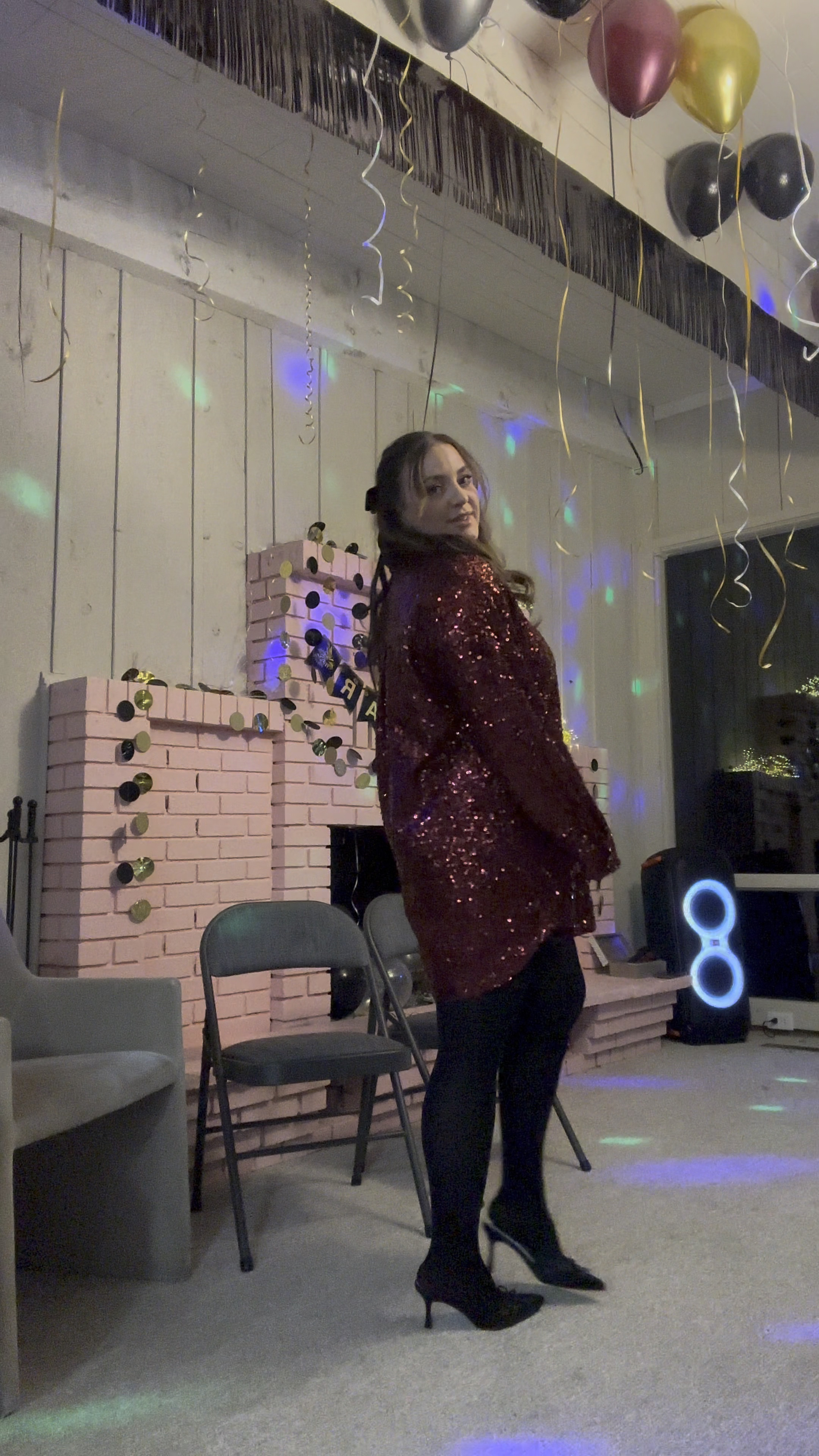 NYE outfit option 2:
lmk which one you like more ✨ 
wearing size XL in dress and size 8 in shoes 
(Use code skhammer30 at vici) 

#LTKStyleTip #LTKSaleAlert #LTKParties