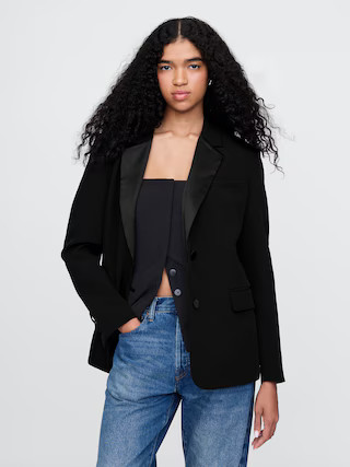 BiStretch Satin-Trim Blazer | Gap (US)