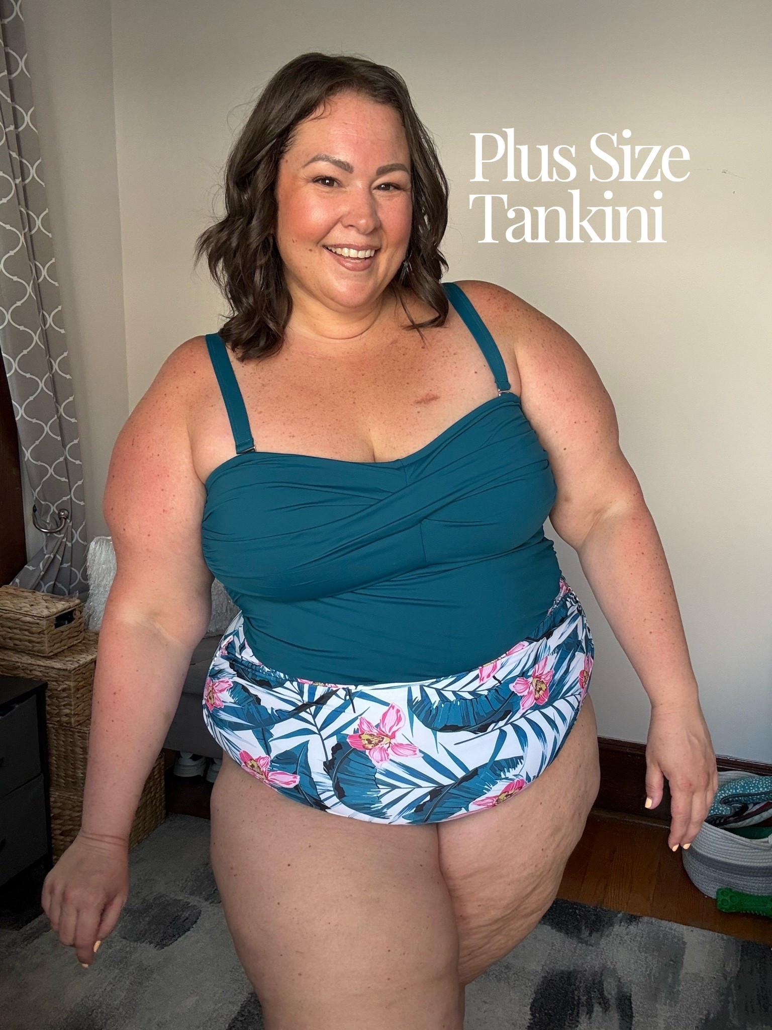 Plus size tankini bathing suit 👙✨ I have 63” hips, 49” waist wearing size 22 for reference ✨

Plus size bathing suit 
Plus size swimsuit 
Plus size tankini

#LTKPlusSize #LTKSeasonal #LTKootd