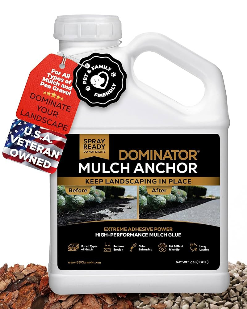 Dominator Mulch Anchor 1 Gallon - Mulch Glue & Gravel Binder, Rock Glue for Landscaping, Pea Grav... | Amazon (US)