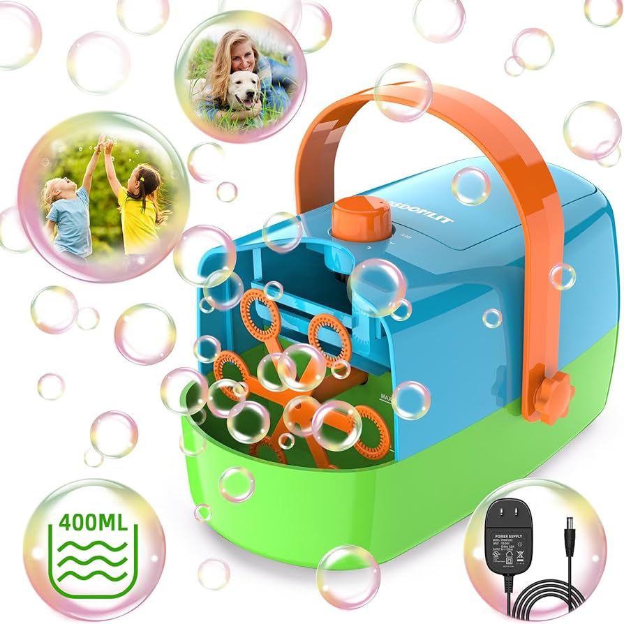 Bubble Machine, Automatic Bubble Blower, 8000+ Big Bubbles Per Minute, Bubble Maker for Kids Toddlers, Operated by Plug-in or Batteries, Bubble Toys for Indoor Outdoor Birthday Party | Amazon (US)