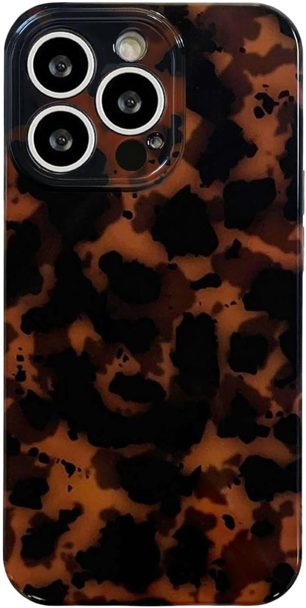 Tortoise Shell Retro Phone Case Compatible with iPhone 13 Pro Chic Amber Brown Leopard Stylish Cl... | Amazon (US)
