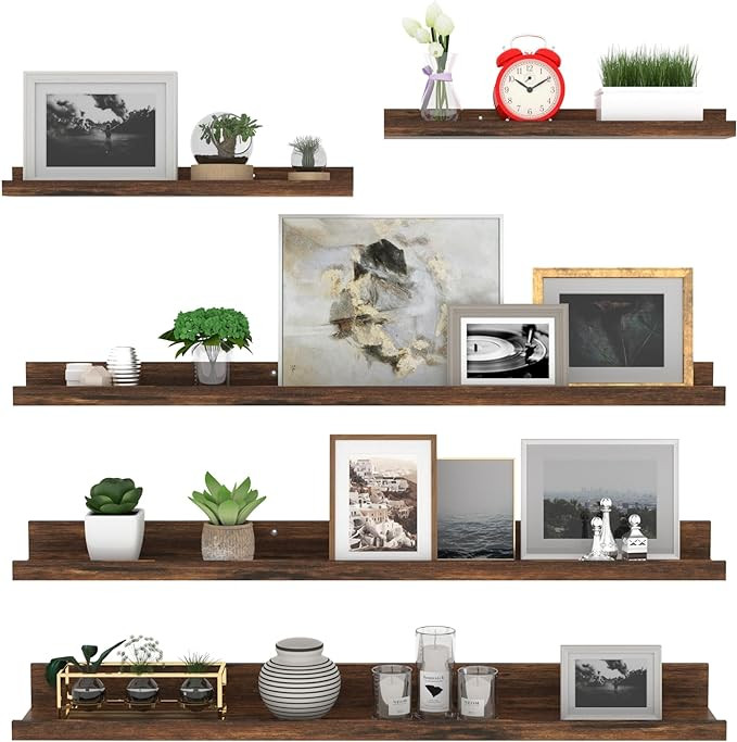 Giftgarden 36 Inch Large Floating Shelves for Wall Set of 5, Rustic Wood Wall Shelves for Bathroo... | Amazon (US)