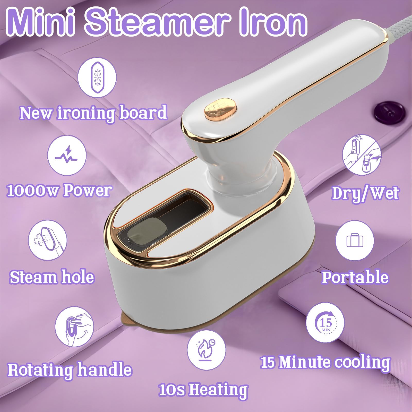 Travel Steamer Iron for Clothes Mini - Portable Ironing Machine Travel Small Size Portable Steame... | Amazon (US)