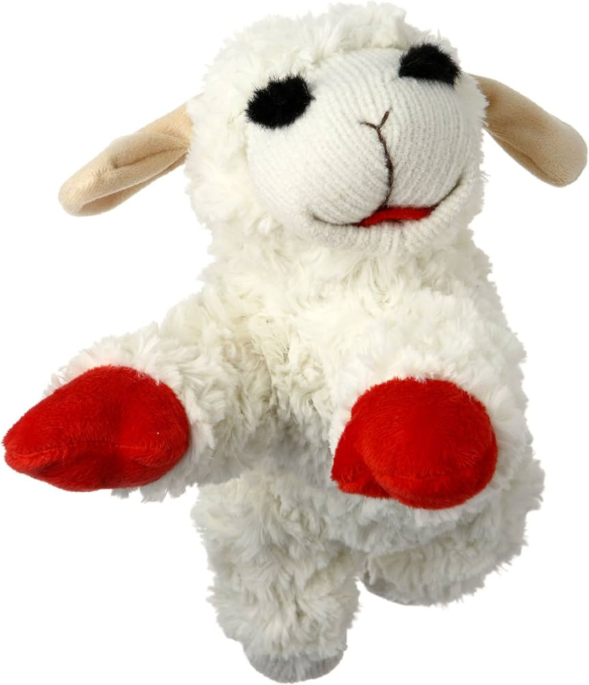 Multipet Plush Dog Toy, Lambchop, 10", White/Tan, Small | Amazon (US)