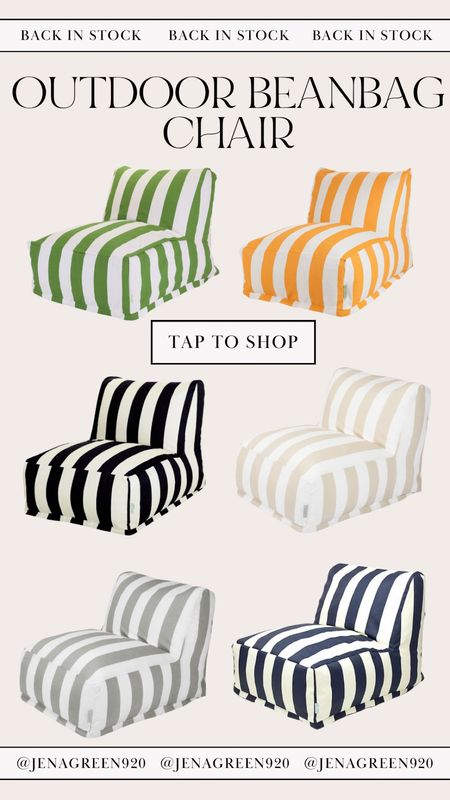 Striped Beanbag Chair | Patio Chair | Poolside Chair 

#LTKHome #LTKSwim #LTKSeasonal