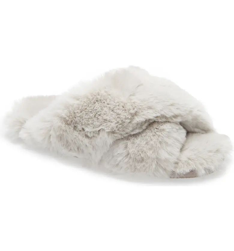 Papinelle Sheepy Crossover Faux Fur Slide Slipper | Nordstrom | Nordstrom