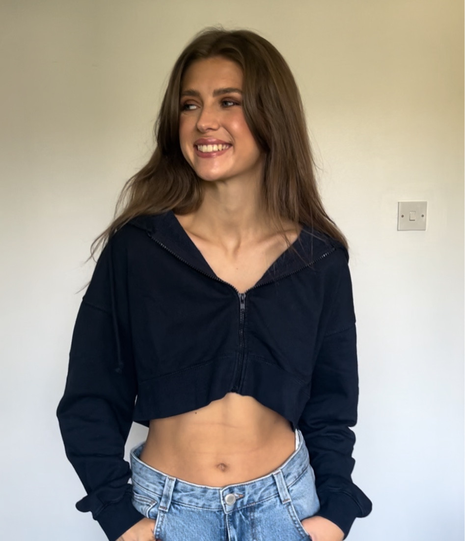 Navy zip up
