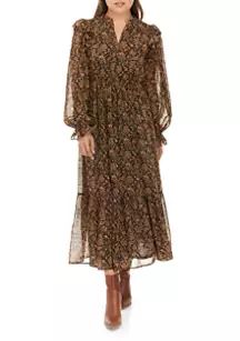Women's Long Sleeve Ruffle Tiered Maxi Dress | Belk