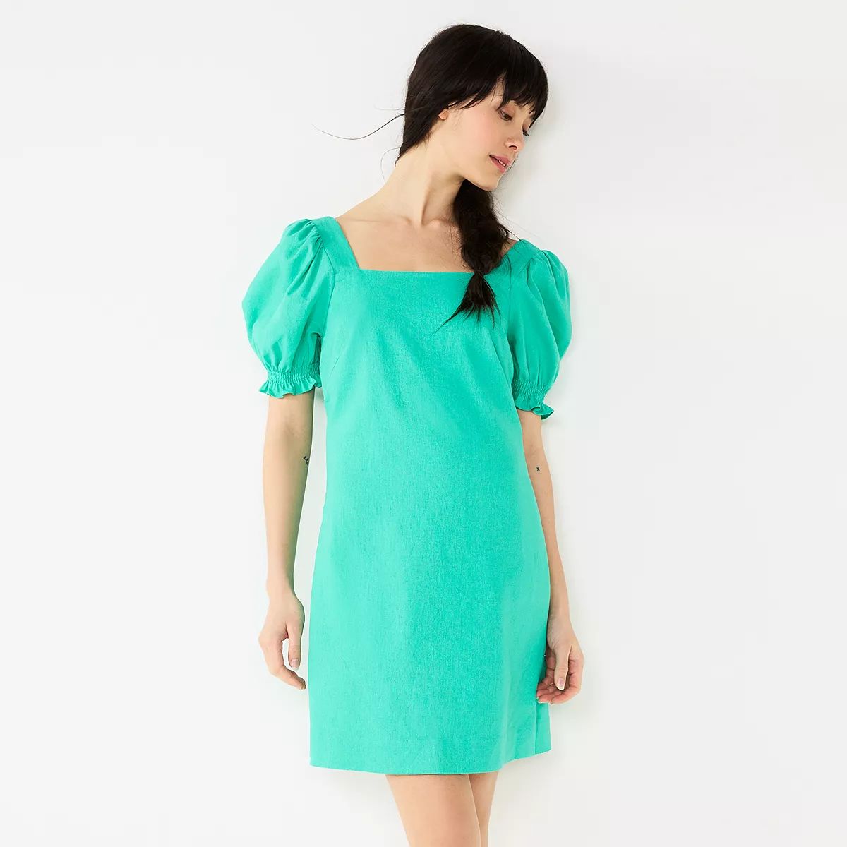 Women's DRAPER JAMES RSVP™ Squareneck Puff Sleeve Dress | Kohl's