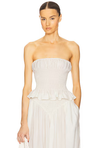 Helsa The Smocked Tunic in Silk And Wool in Ivory from Revolve.com | Revolve Clothing (Global)