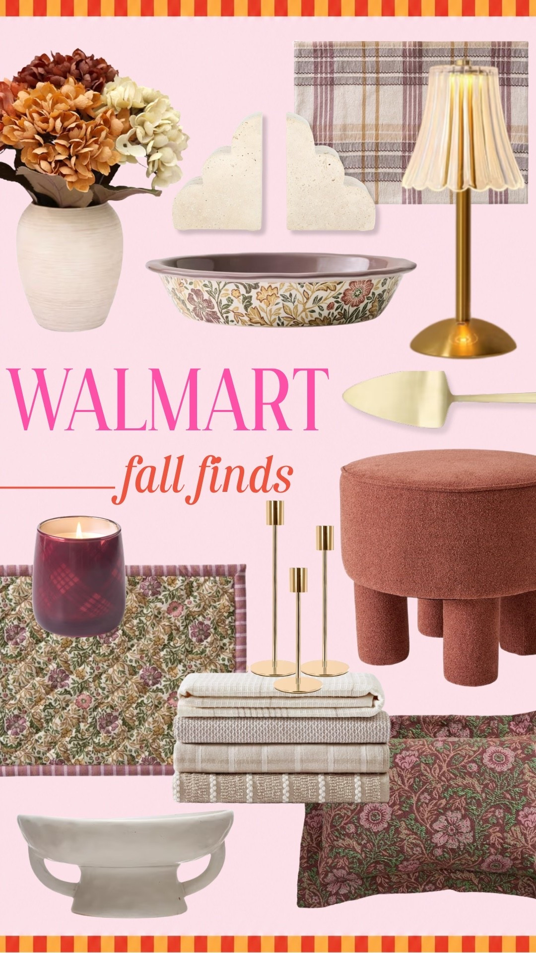 These Walmart fall decor finds feel warm and cozy without being overly seasonal. Floral textiles, plaid accents, brass lighting, candles and rich rust tones are such an easy way to give your living room or bedroom a cozy fall home refresh.

#LTKSeasonal #LTKHome