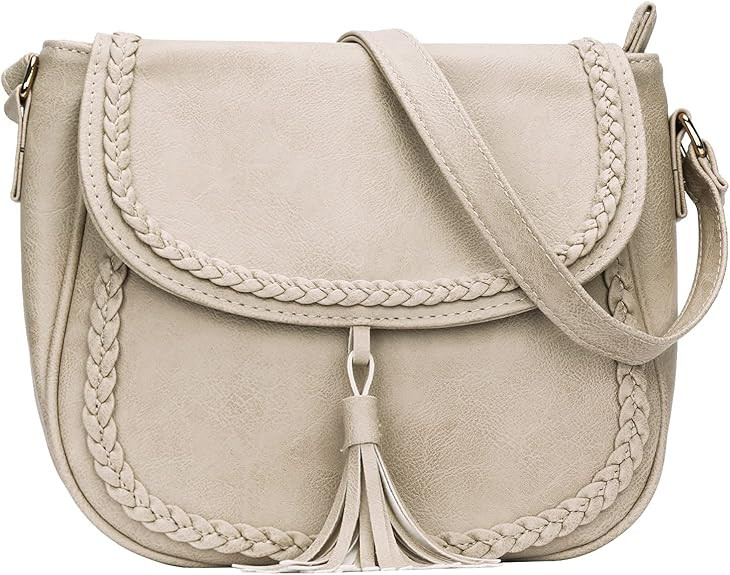 KKXIU Casual Flap Saddle Crossbody Bags for Women Purses and Handbags with Tassel | Amazon (US)