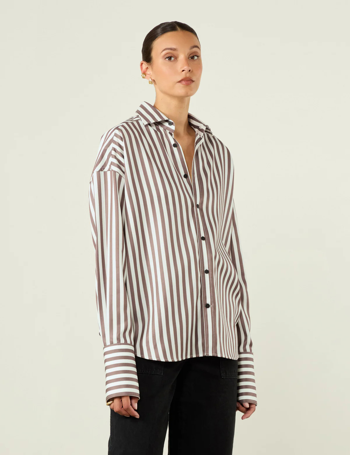 Alexander: Tencel, Chocolate Stripe x Felicity Kay | With Nothing Underneath