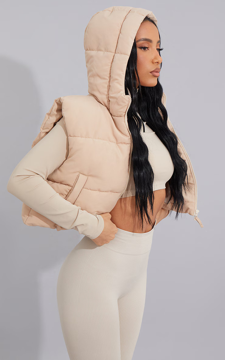 Stone Hooded Cropped Tank | PrettyLittleThing US