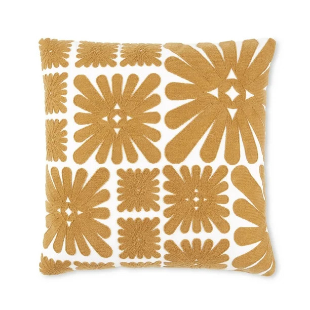 Wanda June Home Vintage Country Floral Pillow by Miranda Lambert, Yellow, 20"x20" | Walmart (US)