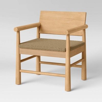 Nichols Rustic Wood Chair with Woven Seat Natural - Threshold™ | Target