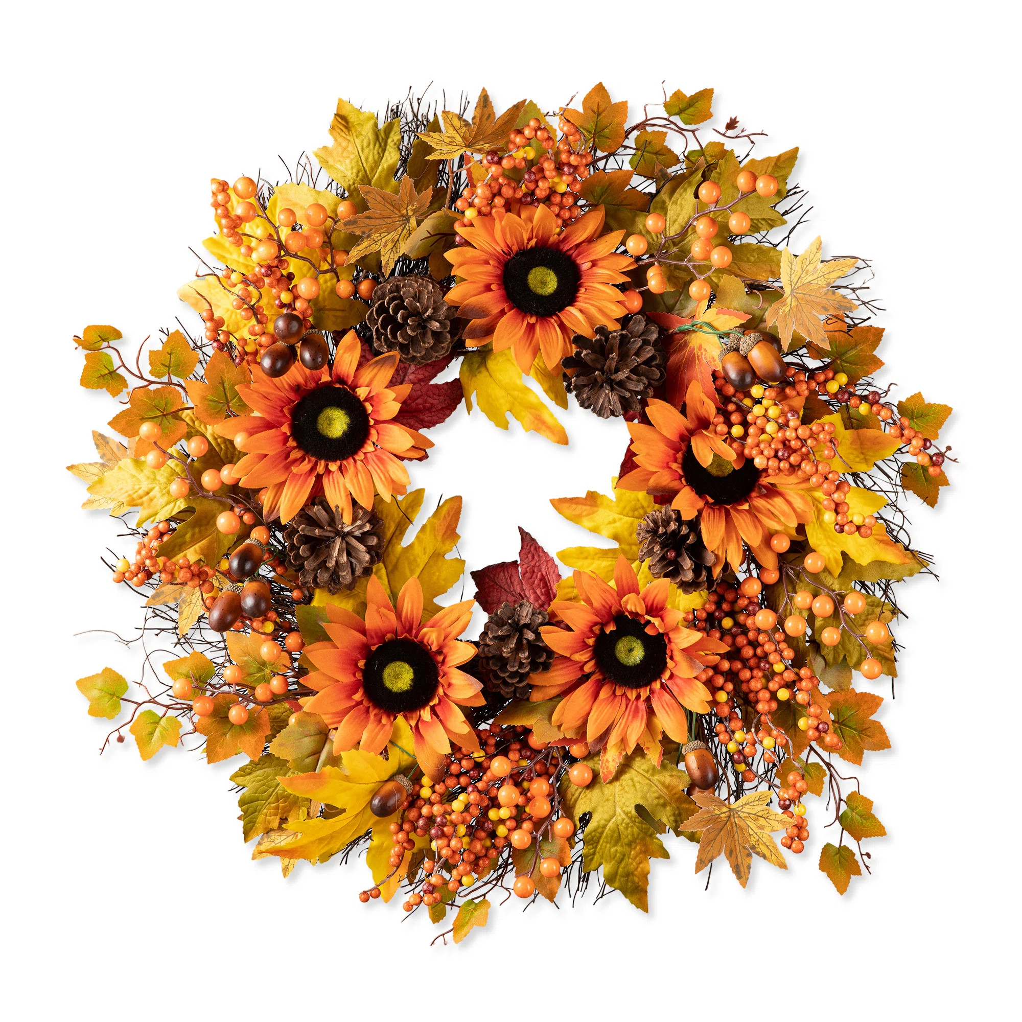 Faux Sunflower 24'' Wreath | Wayfair North America
