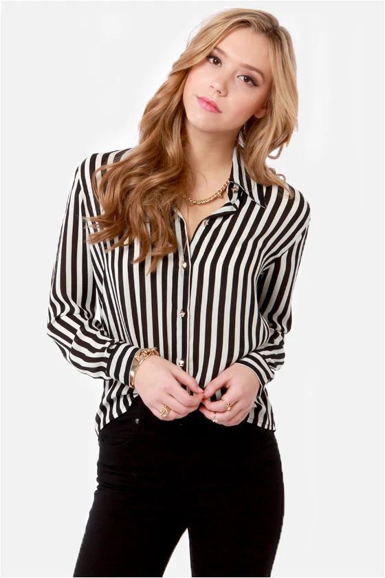 Little White Lines Black and White Striped Top | Lulus (US)