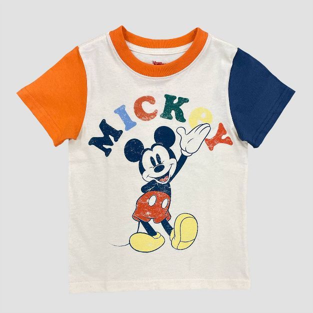 Toddler Boys' Mickey Mouse Short Sleeve Shirt - Oatmeal | Target